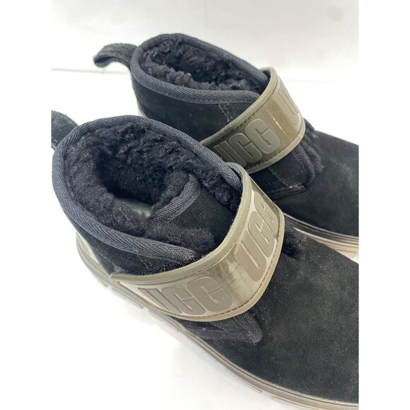 Ugg Neumel Clear Chukka Black Suede Sheepskin Ankle Boot Women's Size 5 - Picture 5 of 12